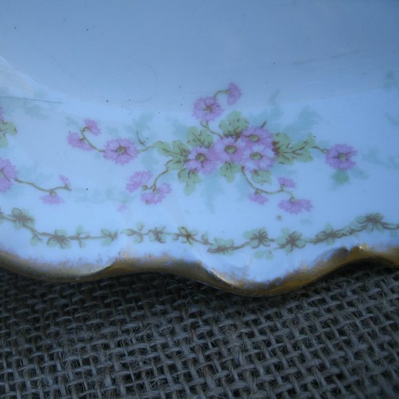 Antique Bawo & Dotter Elite Works Limoges Floral Serve Dish BWD4 - Picture 12 of 16